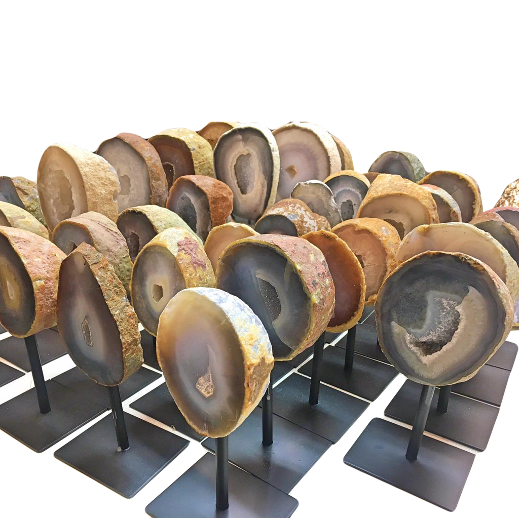 Agate Geodes on Stands - Nativa Gems