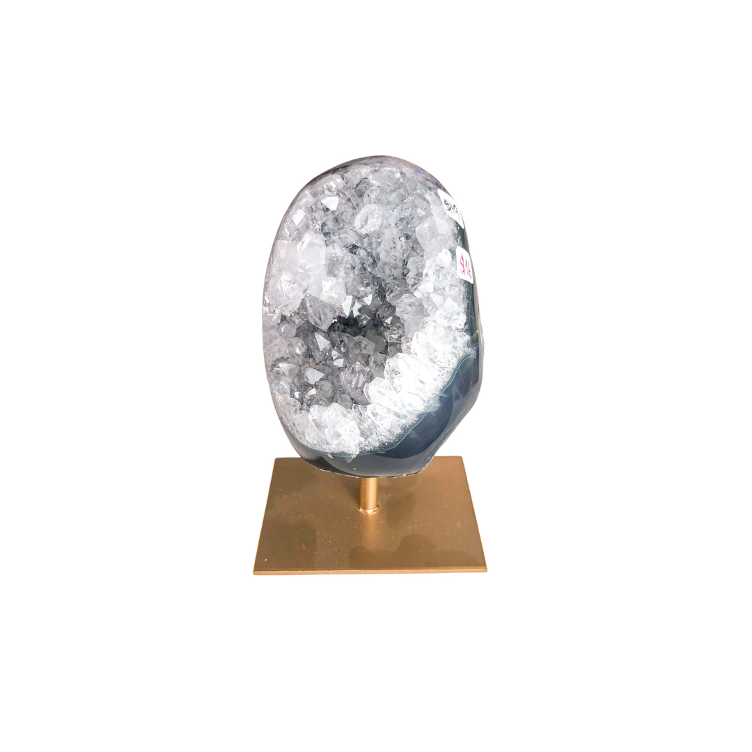 Agate Geodes Free Forms on Stand - Nativa Gems