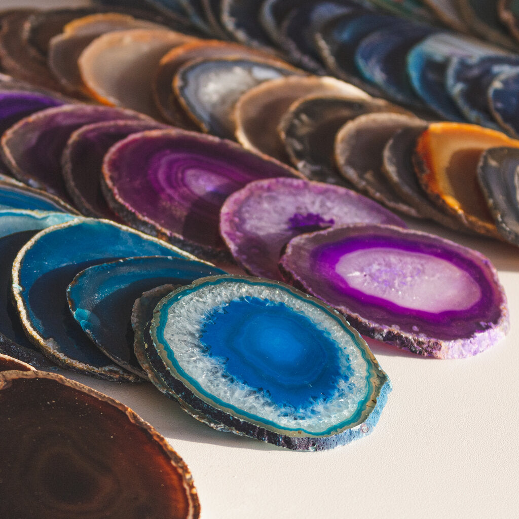 Agate Drink Coasters with Natural Edges - Nativa Gems