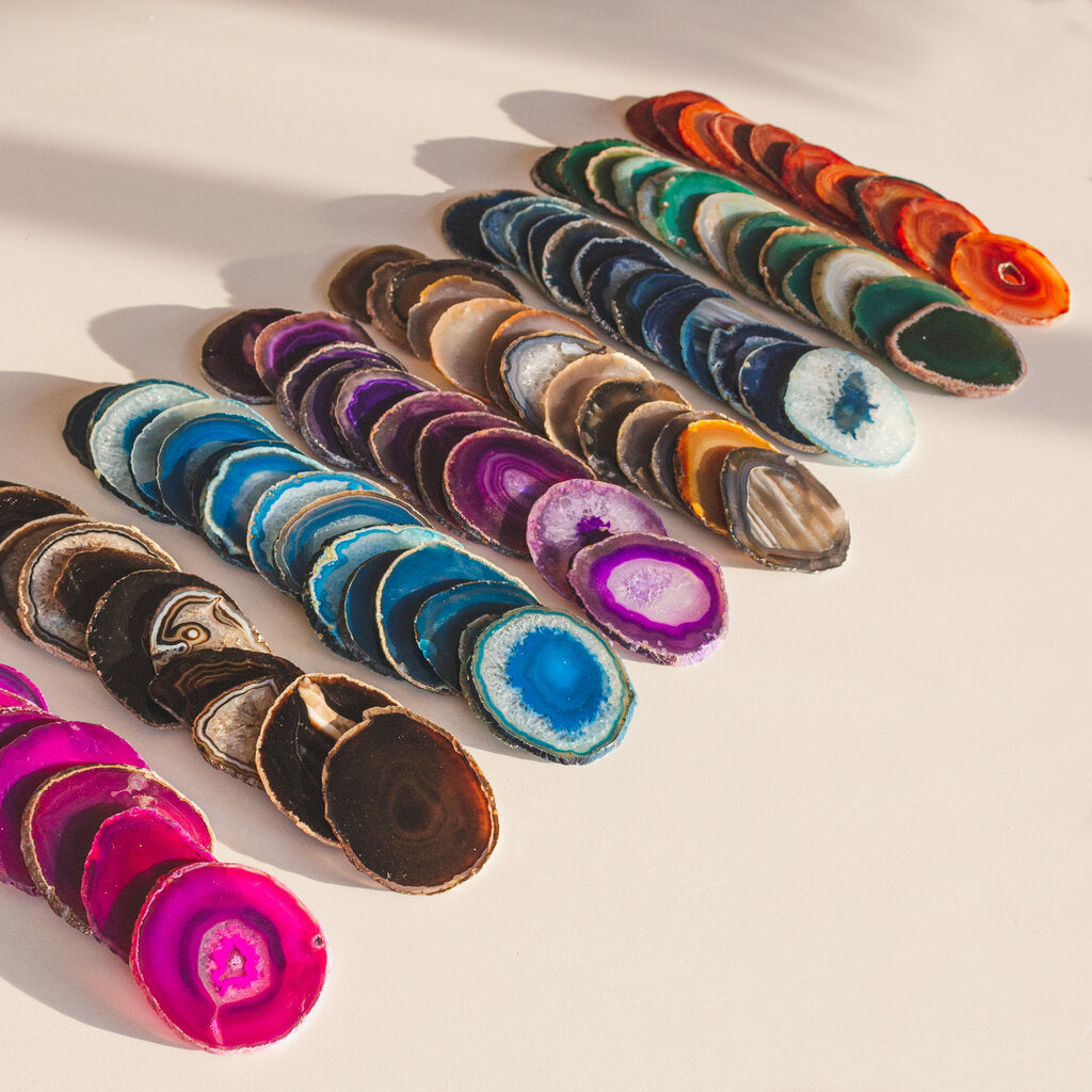 Agate Drink Coasters with Natural Edges - Nativa Gems