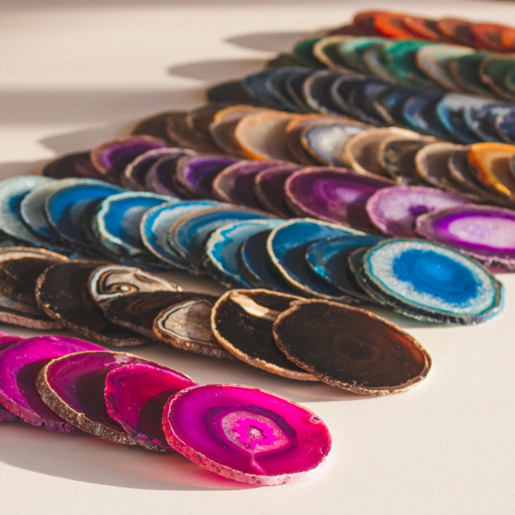 Agate Drink Coasters with Natural Edges - Nativa Gems