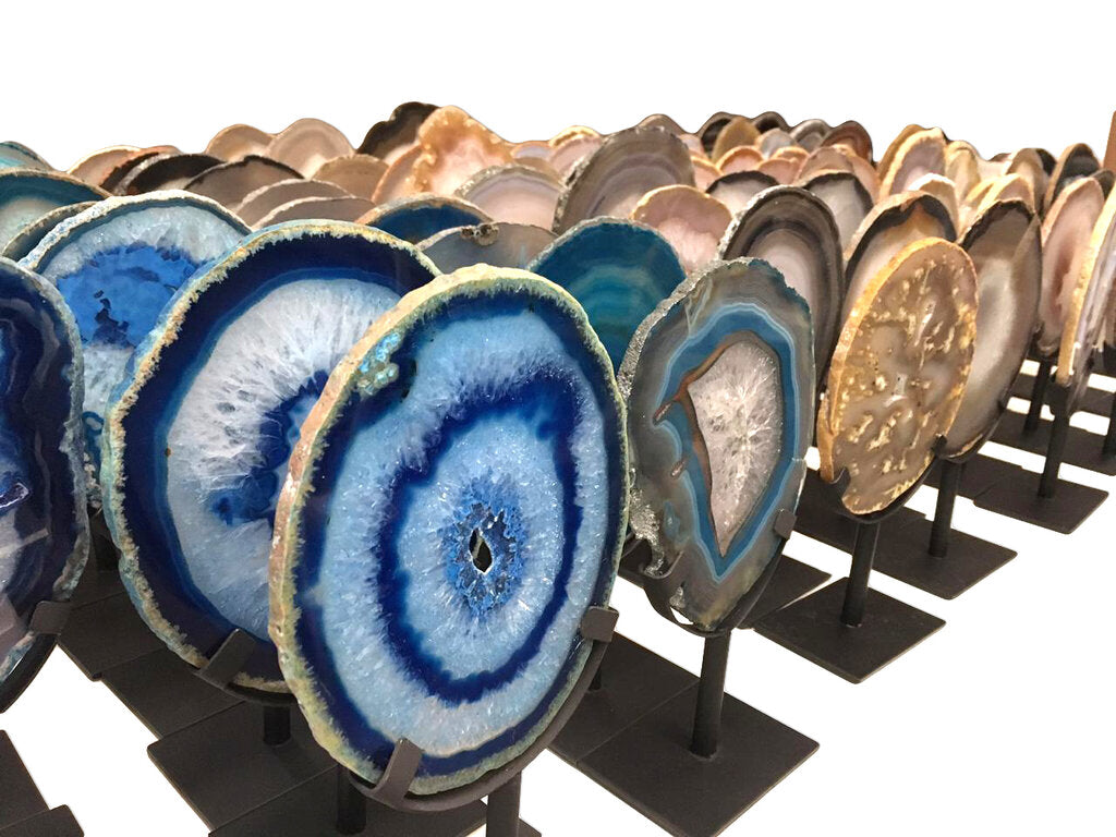 Agate Slices on Metal Stands - Nativa Gems