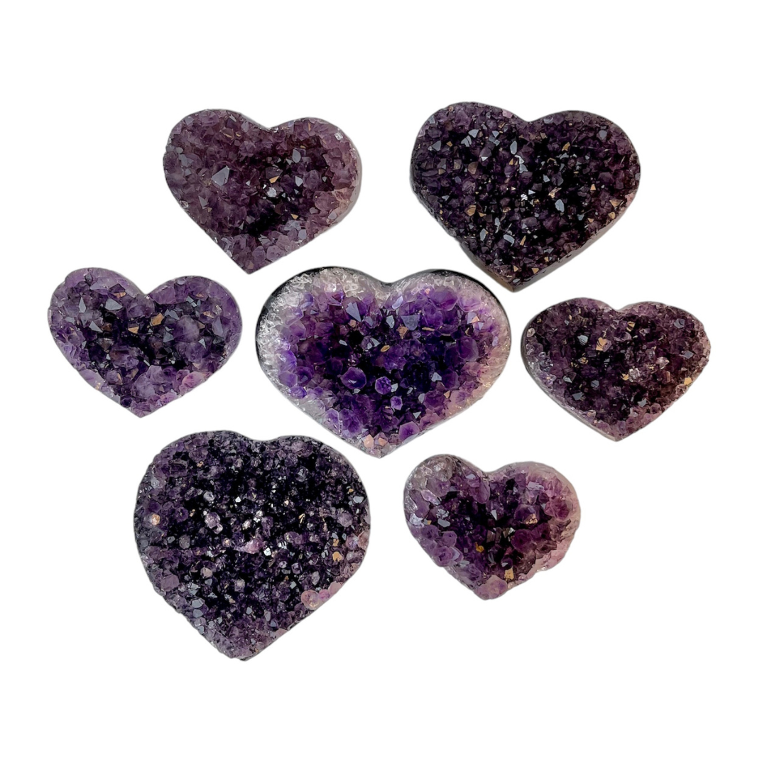 Amethyst Cluster Hearts from Brazil - Nativa Gems