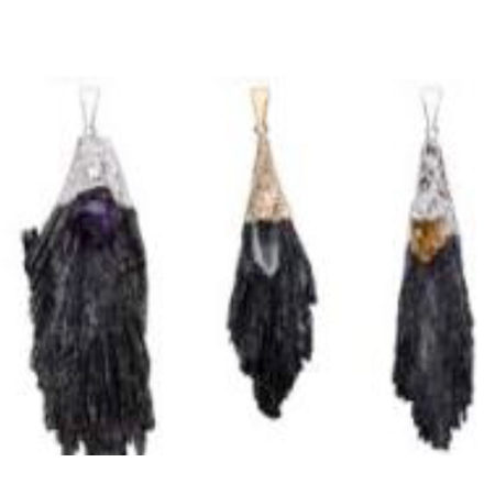 Black Kyanite with Point Pendants - Nativa Gems