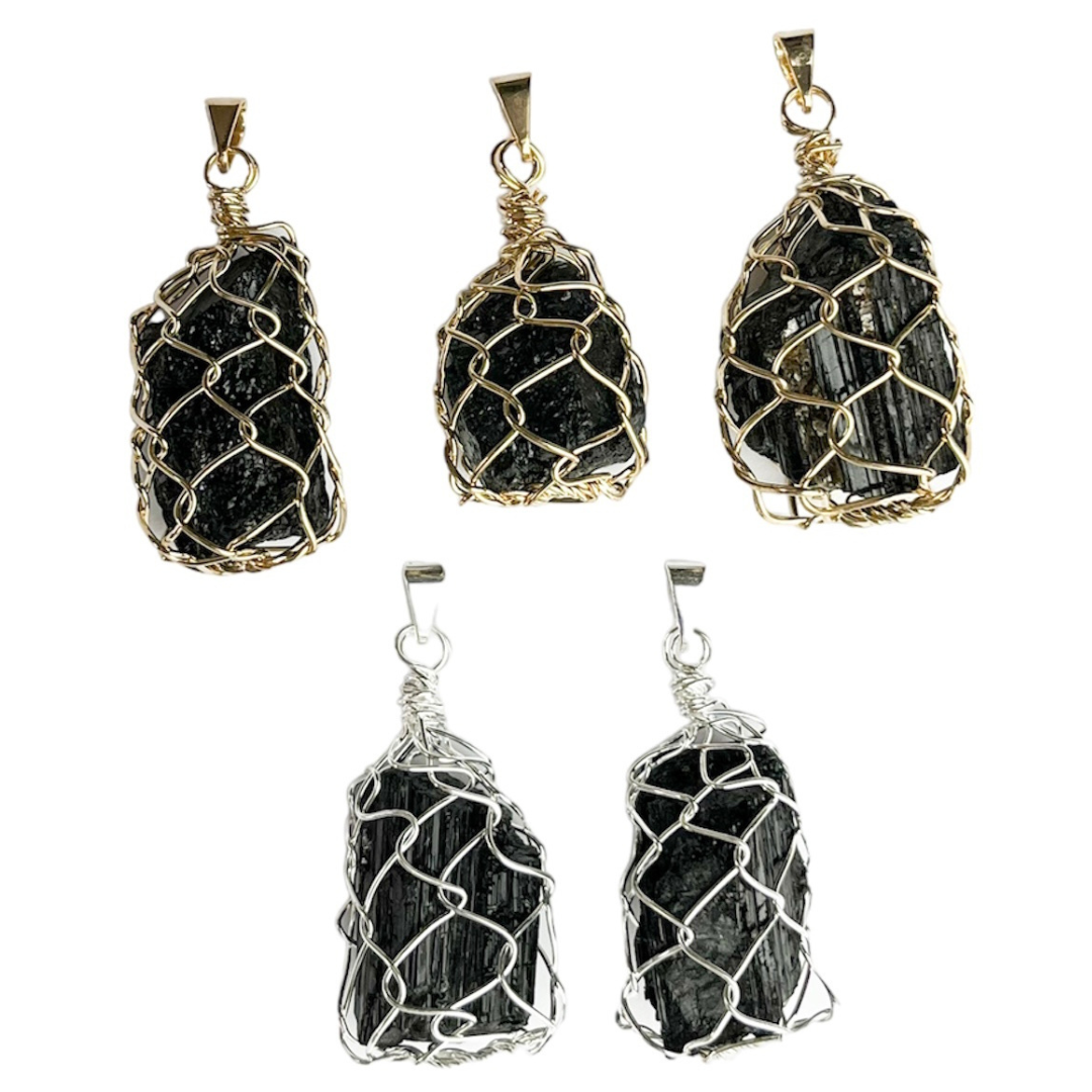 Black Tourmaline Bag Pendants