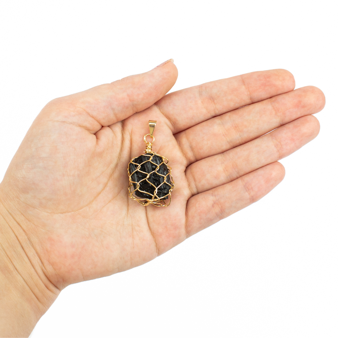 Black Tourmaline Bag Pendants