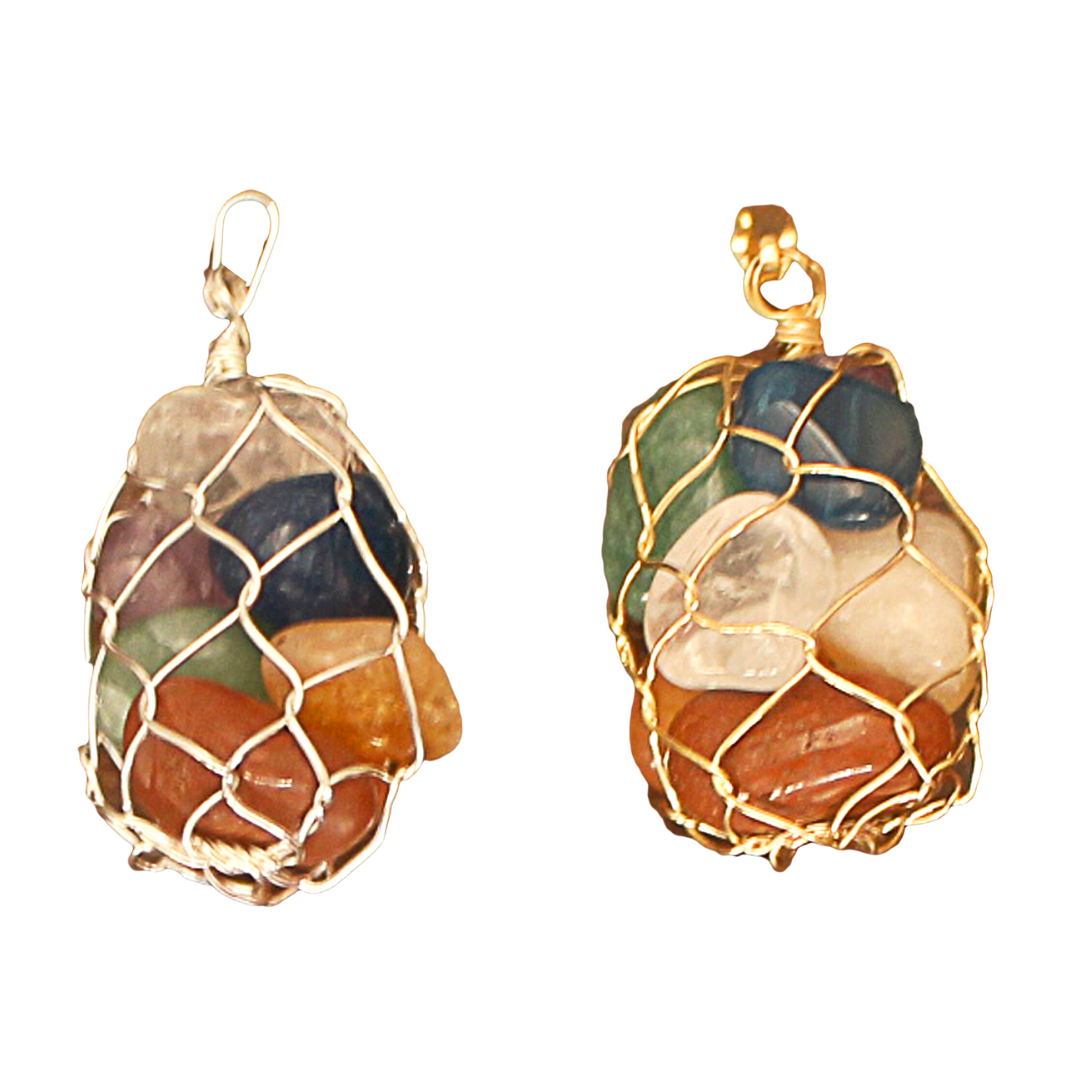 Chakra Stones Bag Pendants - Nativa Gems