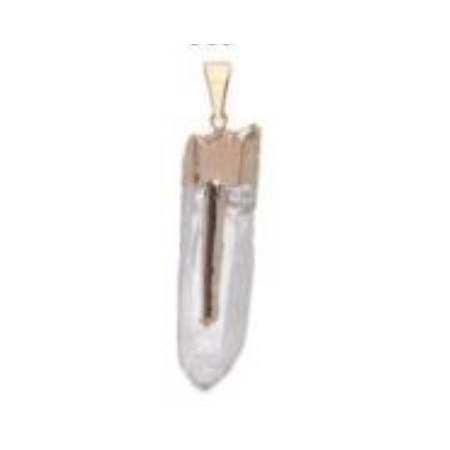 Clear Quartz with Tourmaline Pendants - Nativa Gems