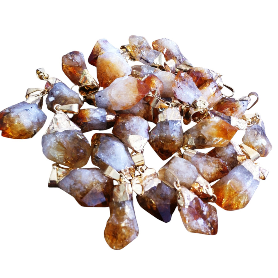Amethyst & Citrine Top Plated Pendants