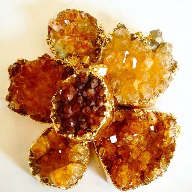 Citrine Druzy Pendants - Nativa Gems