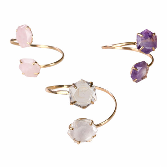 Dual Hexagon Quartz Bracelets