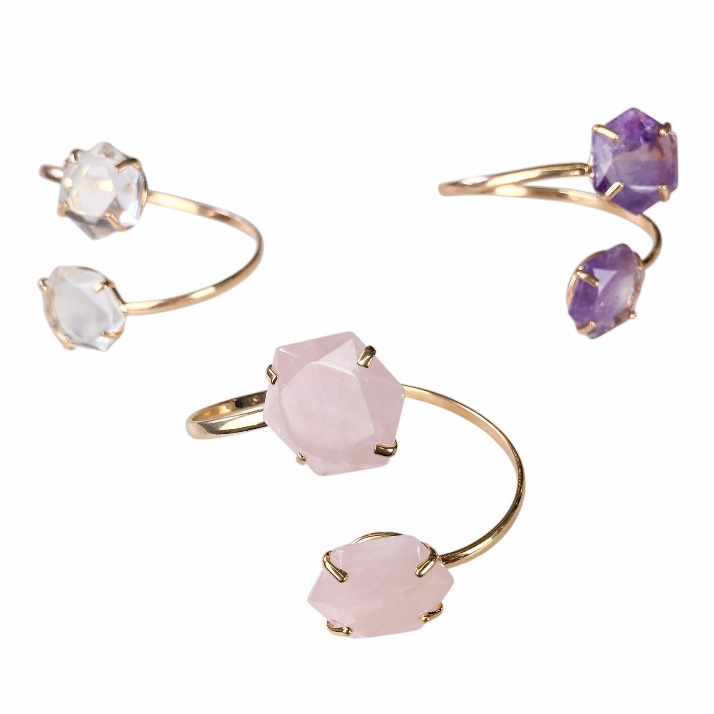 Dual Hexagon Quartz Bracelets