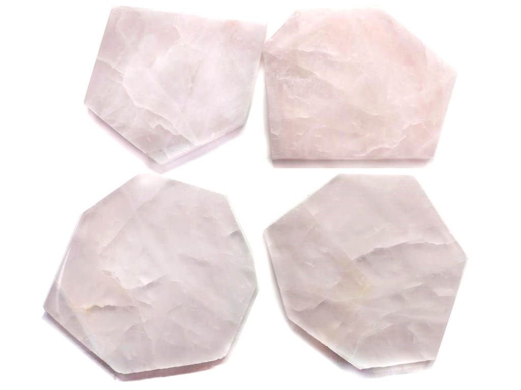 Free Form and Roundish Quartz Coasters - Nativa Gems