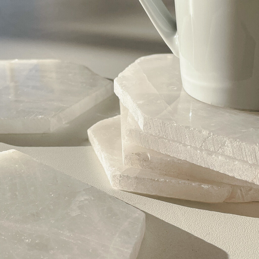 Free Form and Roundish Quartz Coasters - Nativa Gems
