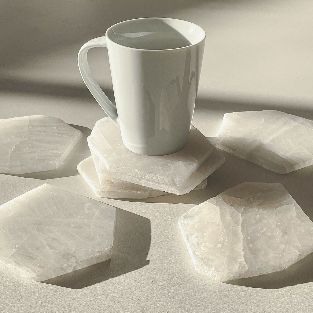 Free Form and Roundish Quartz Coasters - Nativa Gems