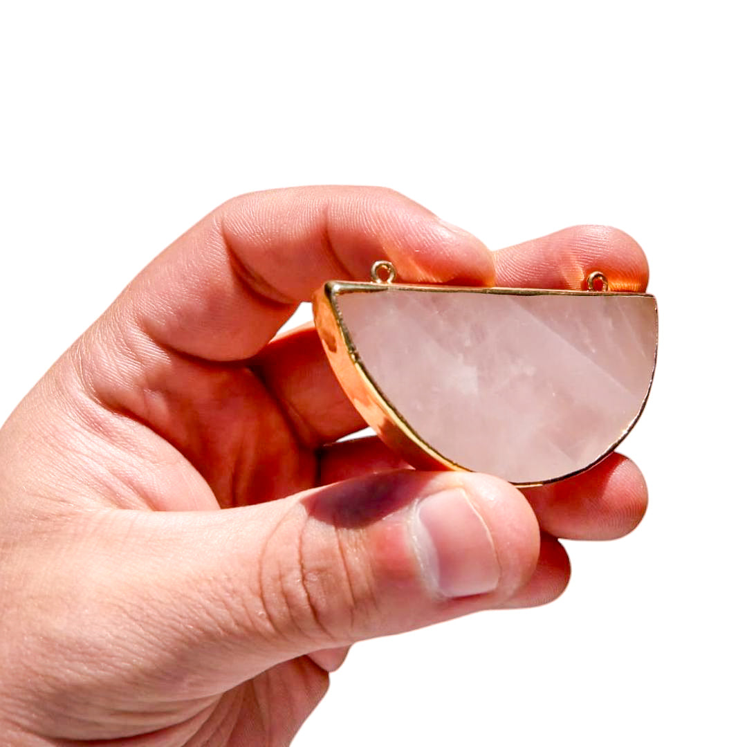 Half Moon Quartz Slice Pendants