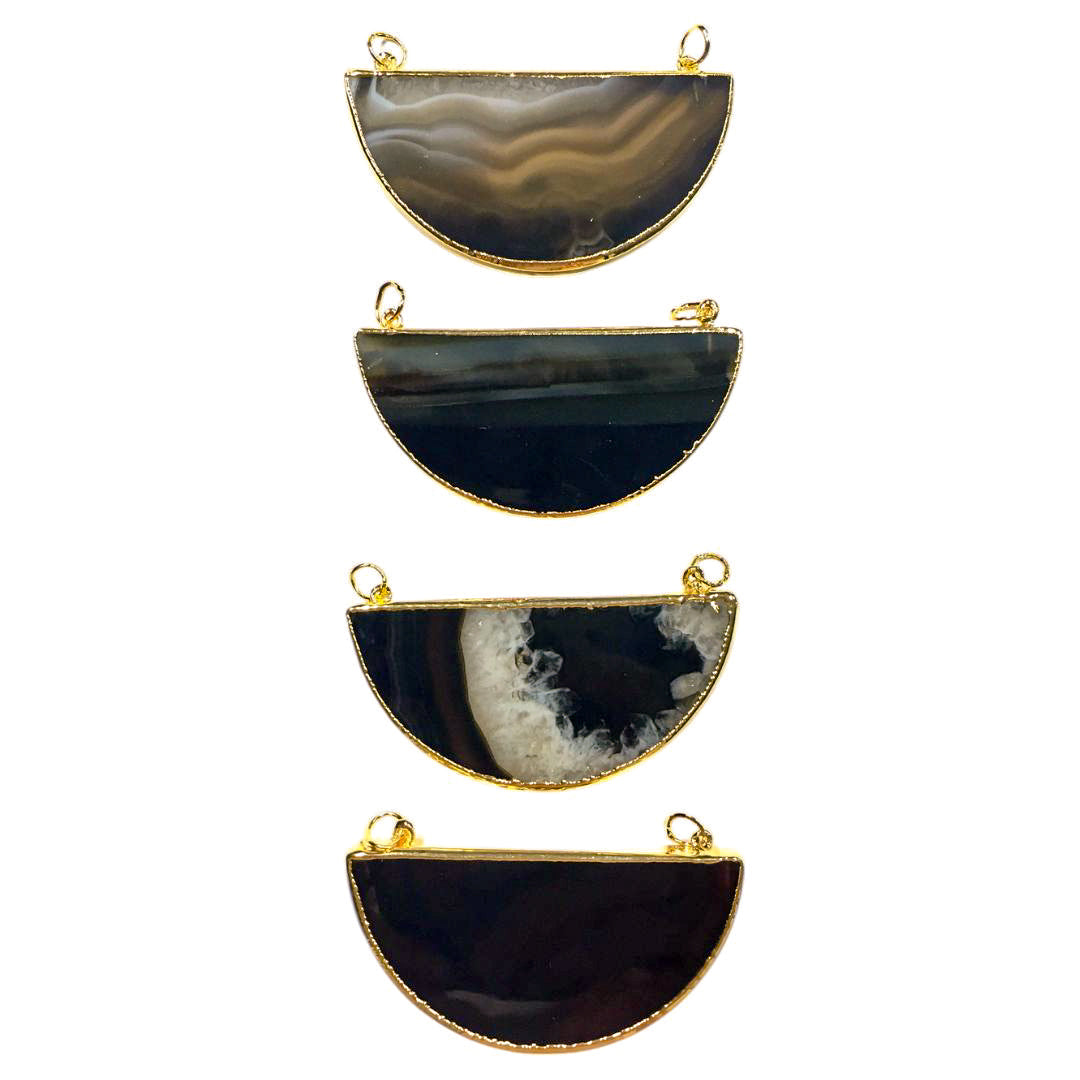 Half Moon Quartz Slice Pendants