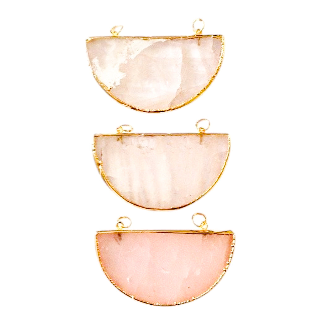 Half Moon Quartz Slice Pendants