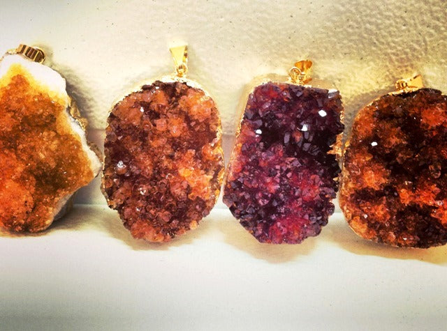 Citrine Druzy Pendants - Nativa Gems