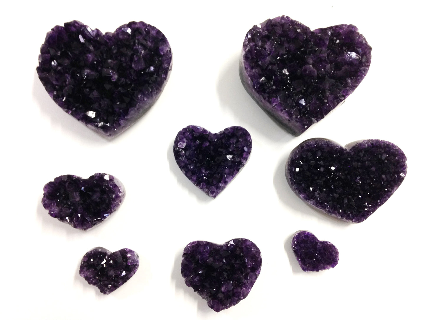 Amethyst Cluster Hearts from Brazil - Nativa Gems