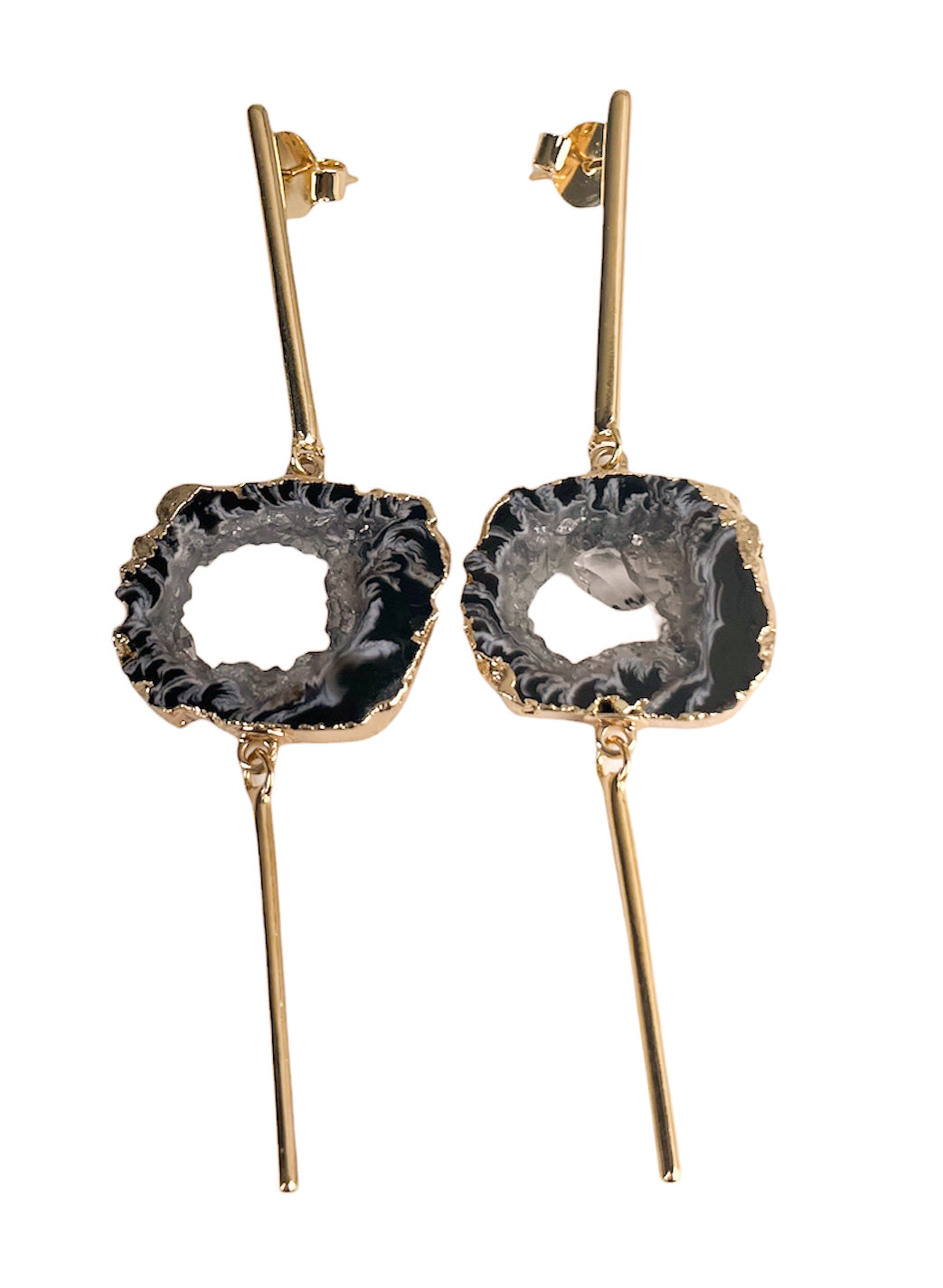 Agate Geode Slice Earrings