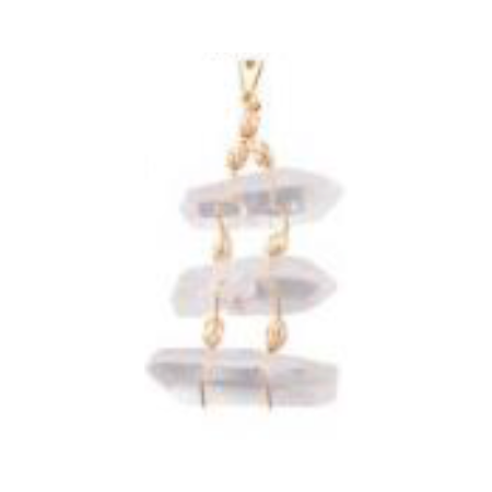 Triple Clear Quartz Link Pendant – Wholesale Brazilian Crystal Jewelry
