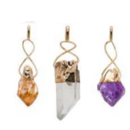 Rough Stones Twist Cap Pendants - Nativa Gems