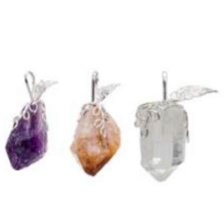 Rough Stone Leaf Pendants - Nativa Gems