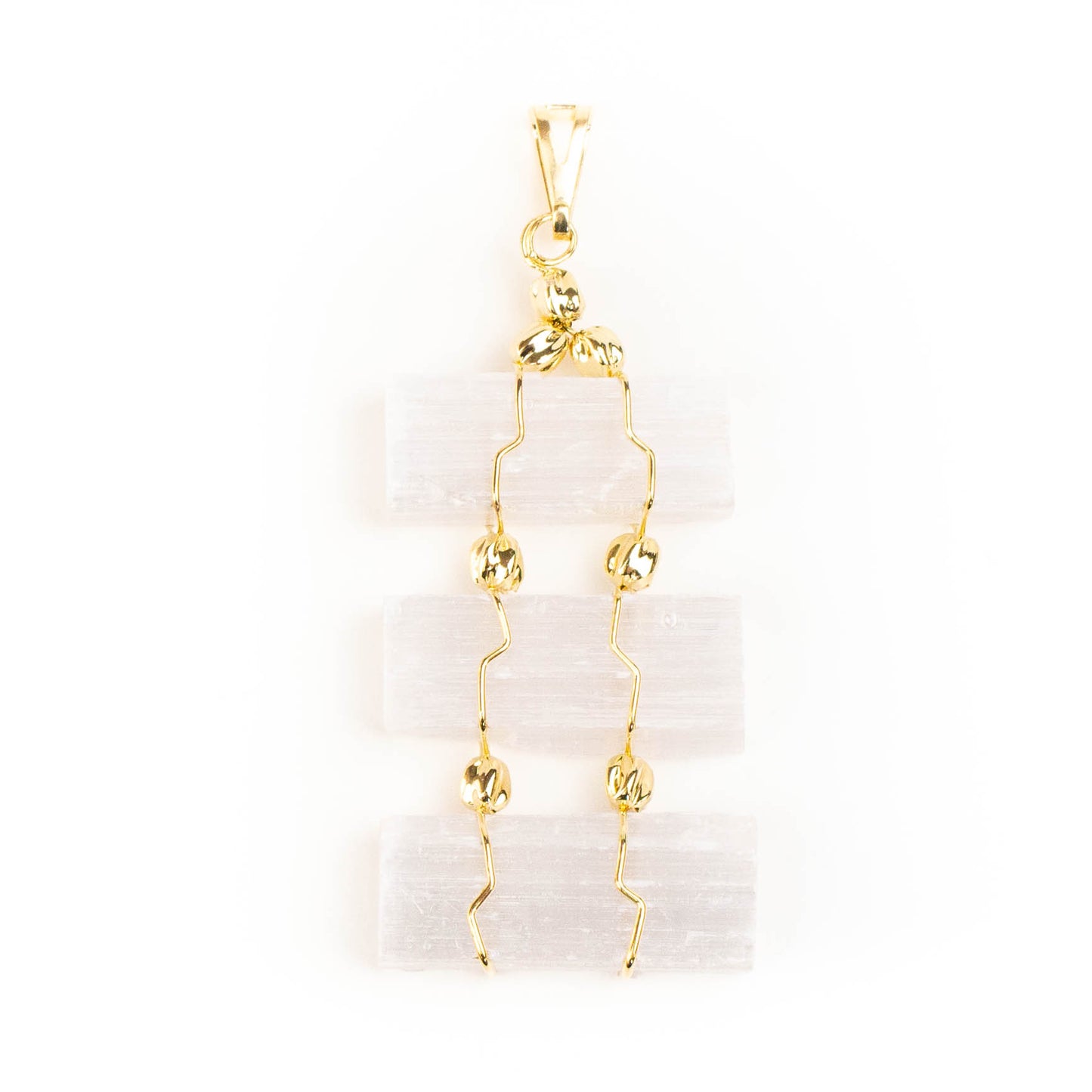 Triple Selenite Link Pendants – Wholesale Brazilian Crystal Jewelry - Nativa Gems