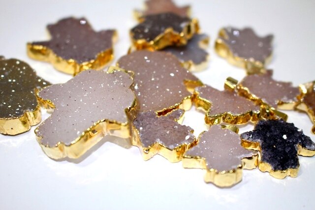 Natural Druzy Pendants - Size 2