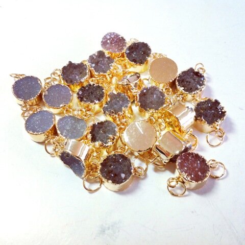 Natural Druzy Pendants - Size 3