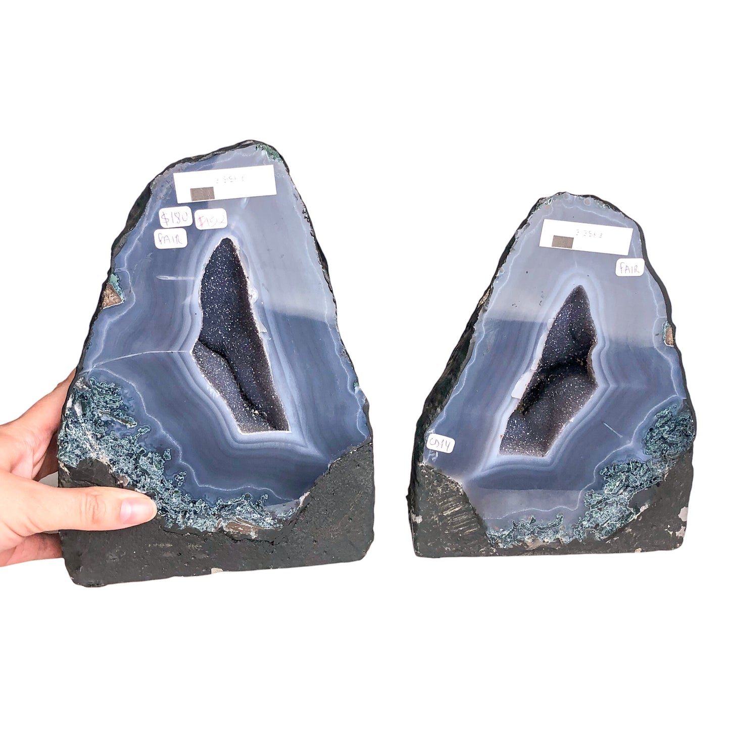 Pair of Agate Druzy Cathedral