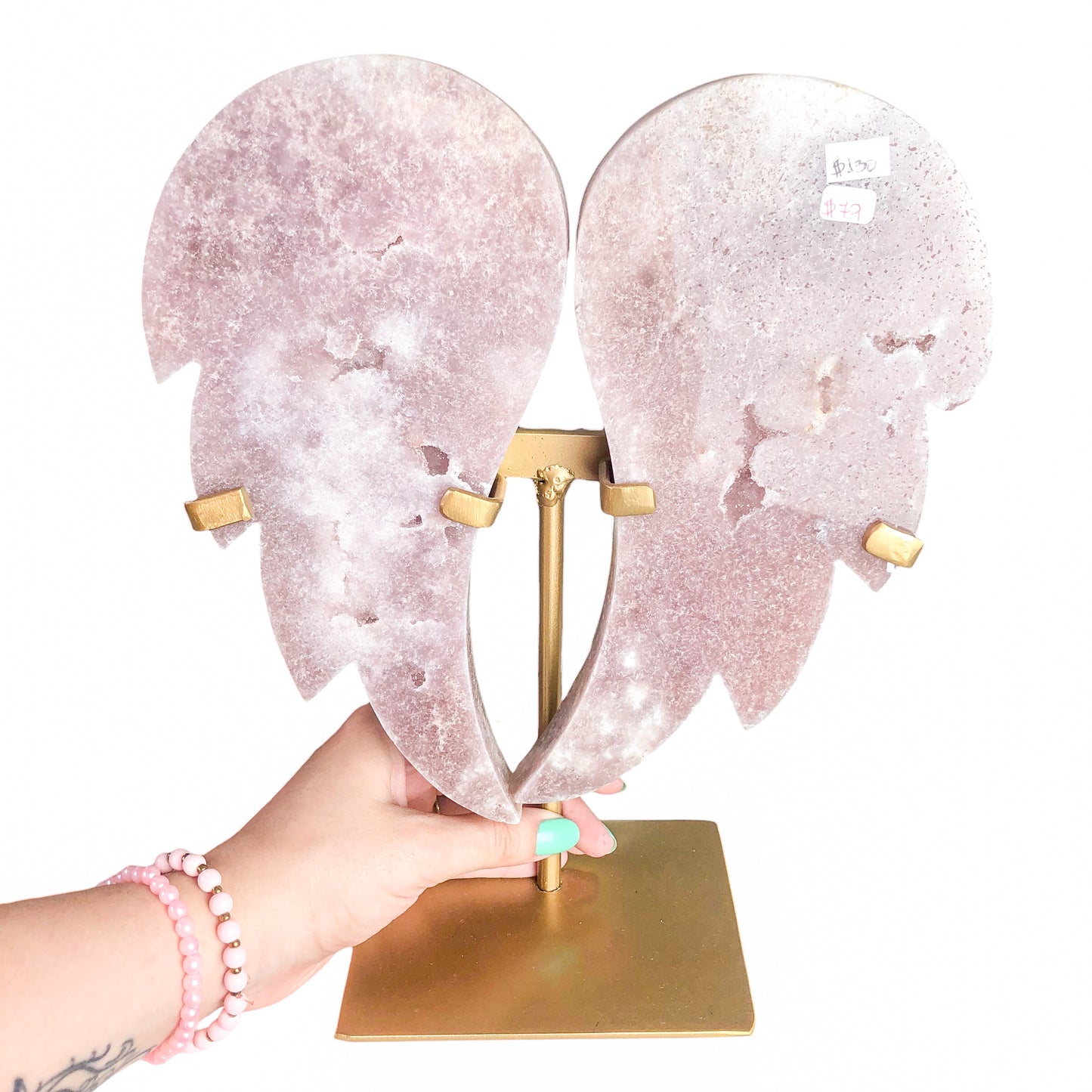 Pink Amethyst Wings on Stand