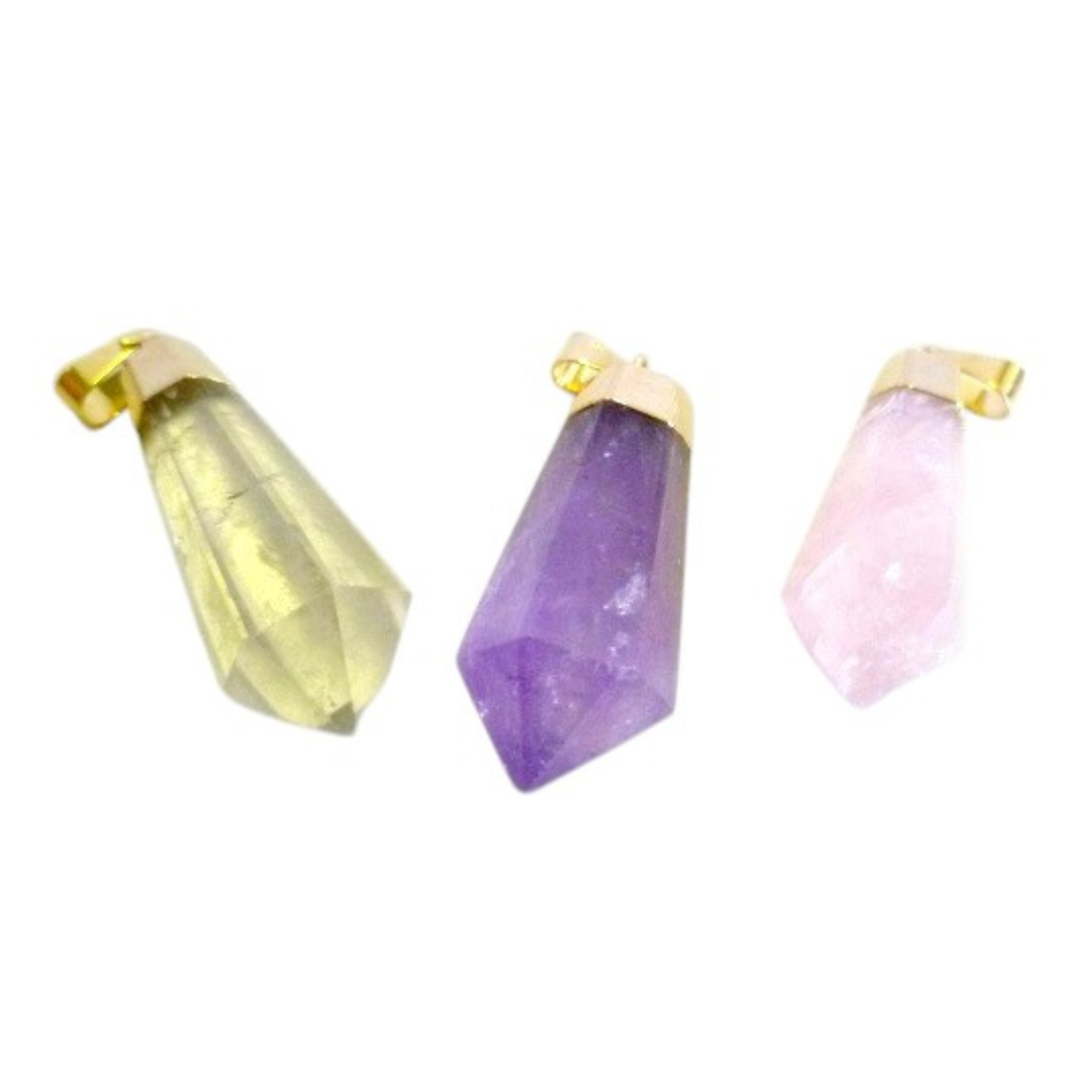 Plated Teardrop Quartz Pendants - Nativa Gems