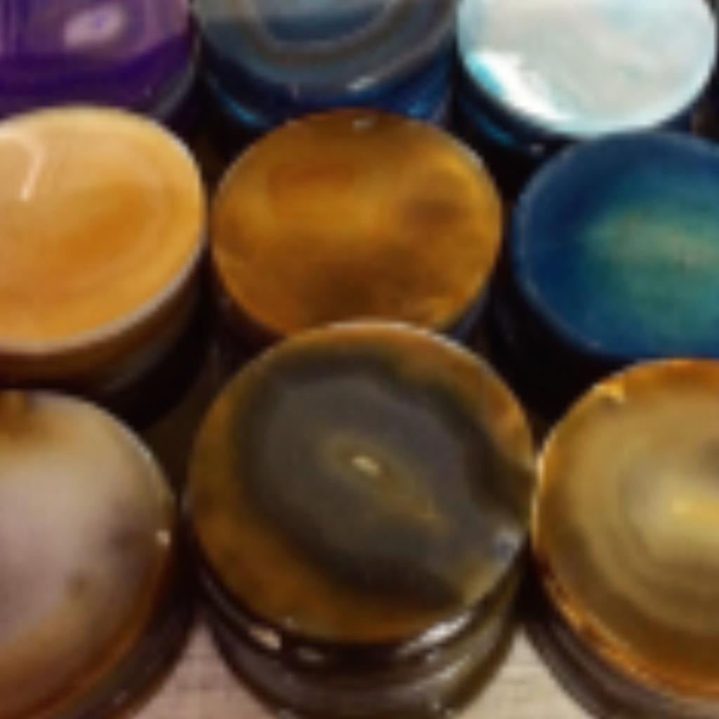 polished agate drink coasters - Nativa Gems