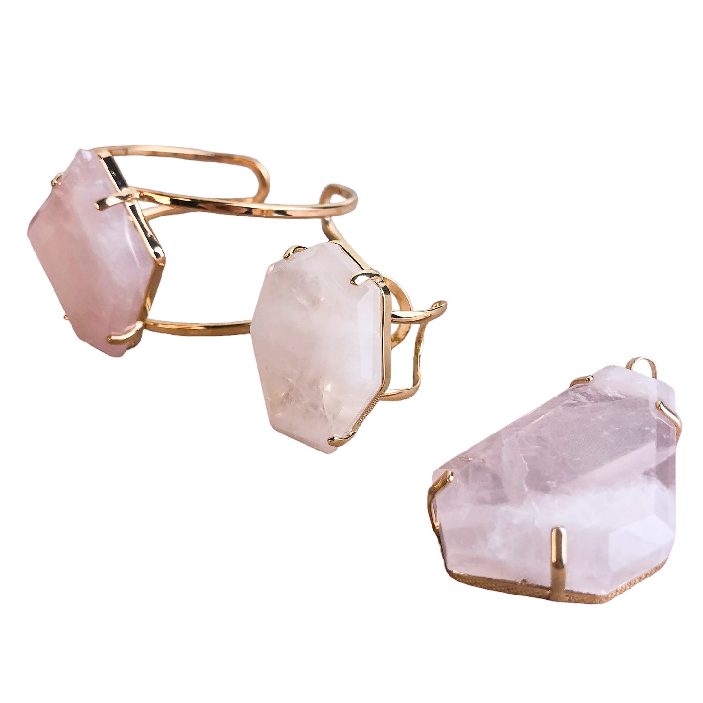 Rose Quartz Free Form Jewelry