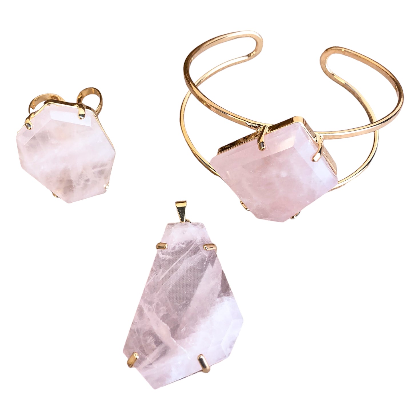 Rose Quartz Free Form Jewelry
