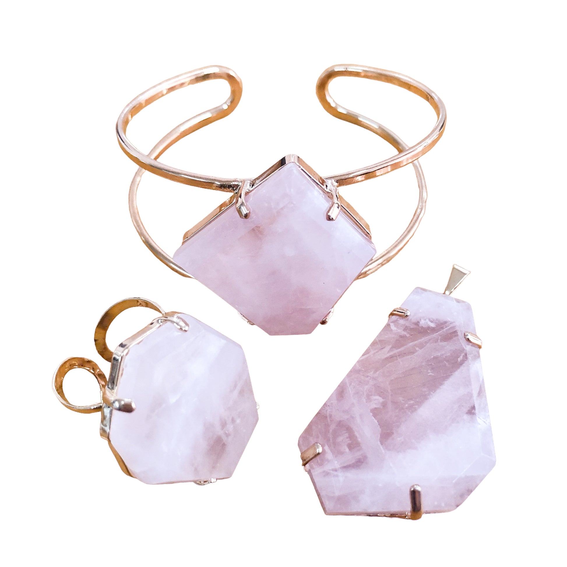 Rose Quartz Free Form Set of 3