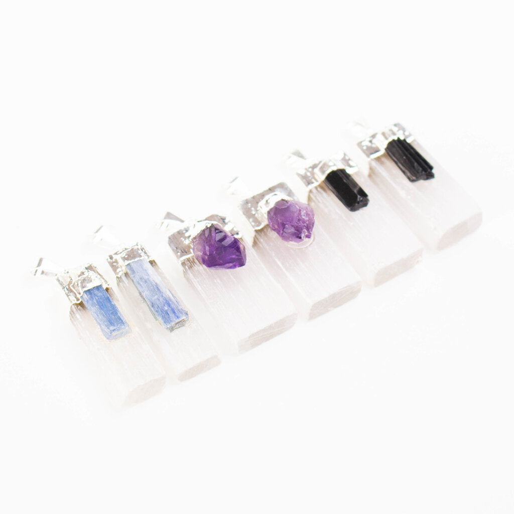 Selenite with Points Pendants - Nativa Gems