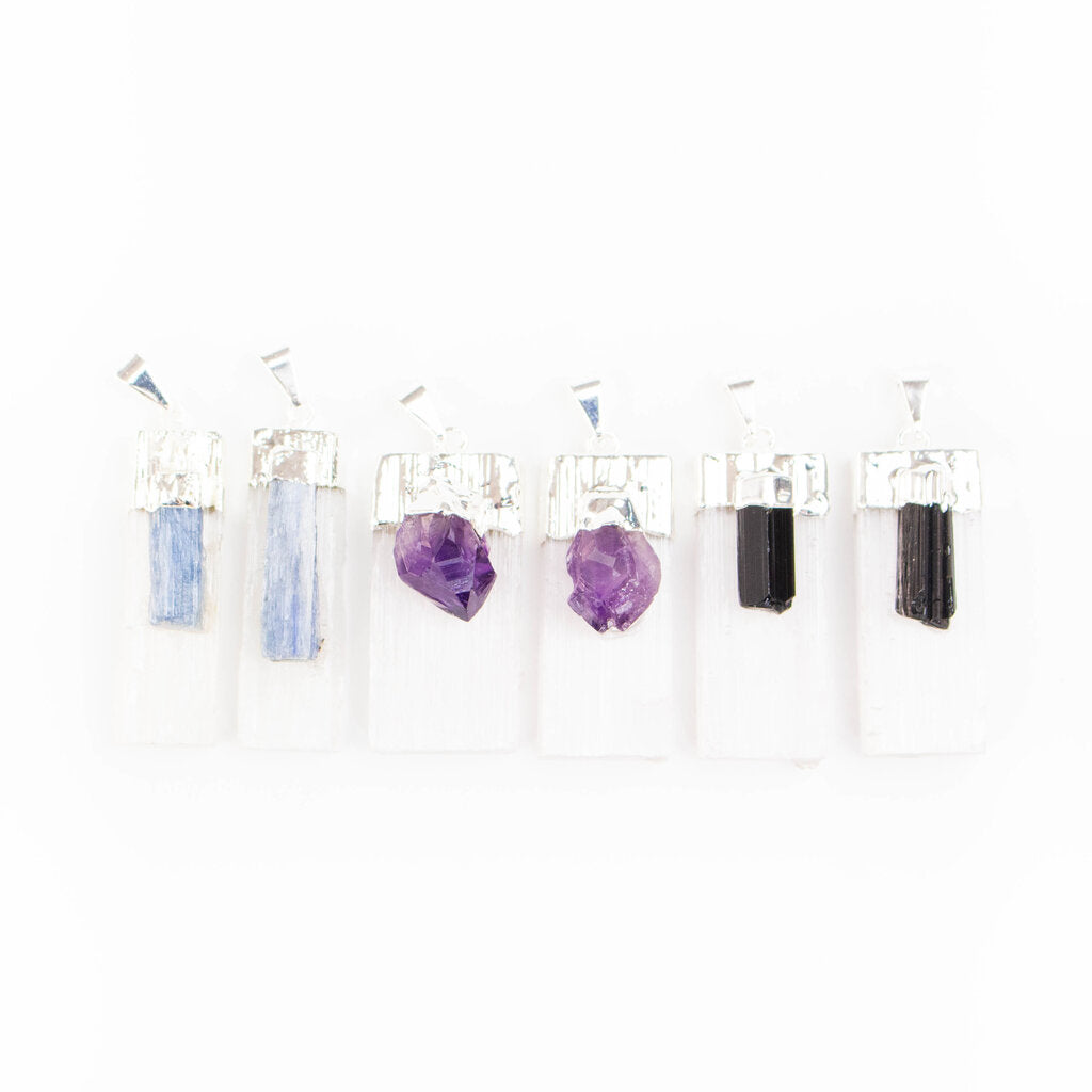 Selenite with Points Pendants - Nativa Gems