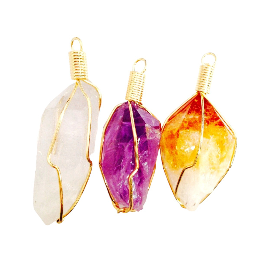 Wire Wrap Crystal Pendants