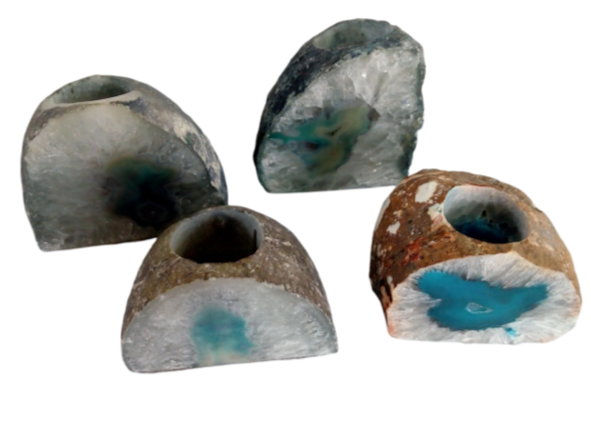 AGATE END CANDLE HOLDER - C