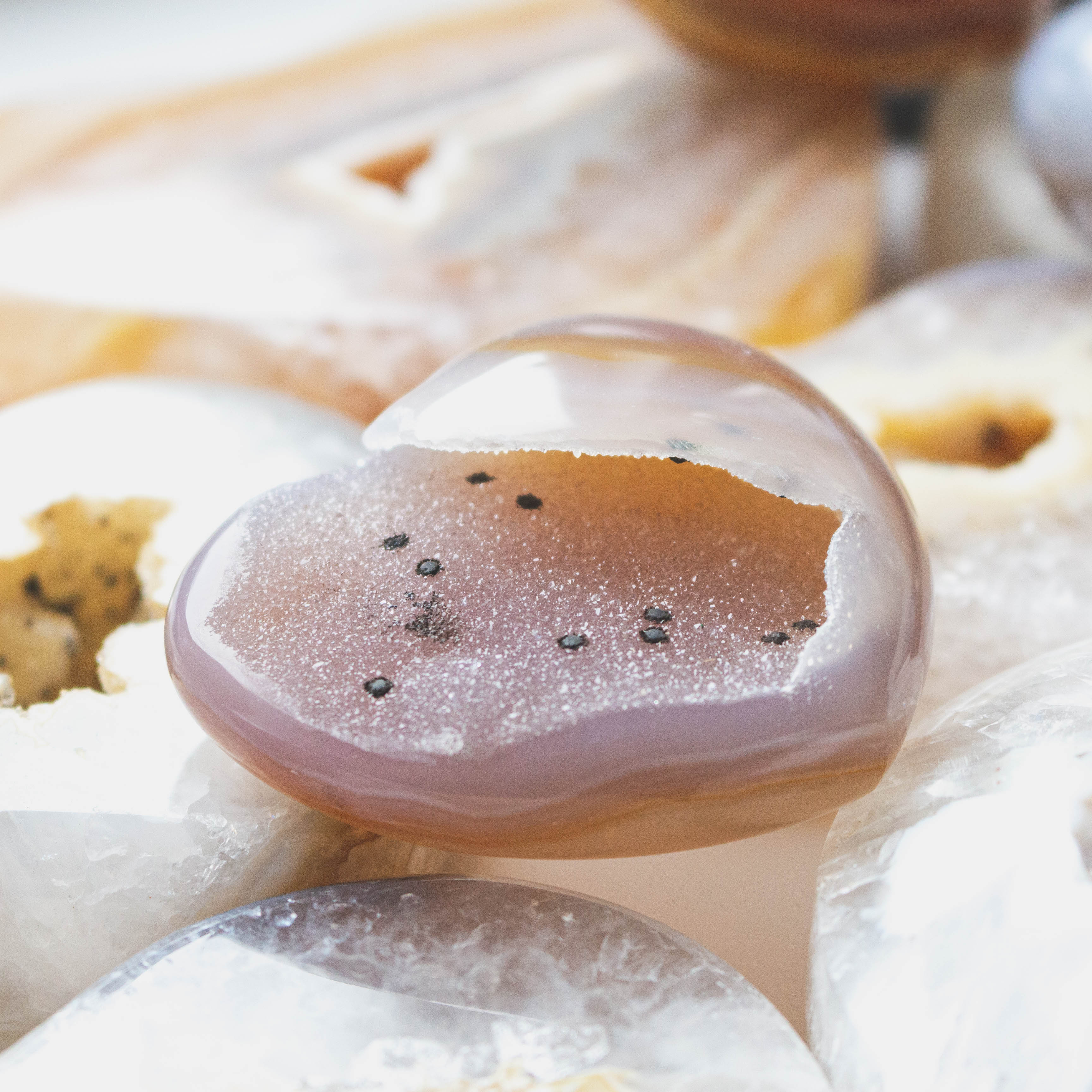 Agate Druzy Heart