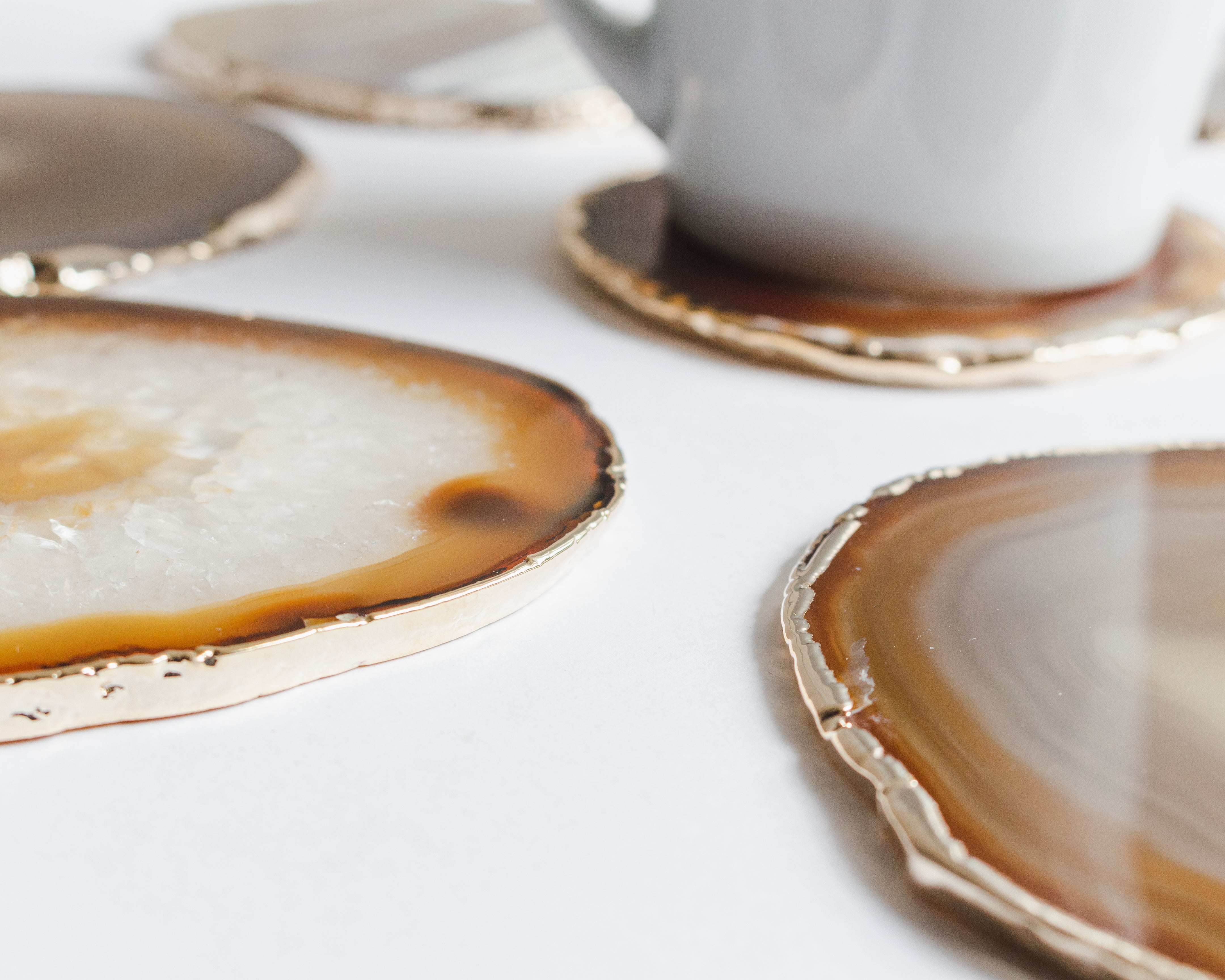 Gold Plated Agate Coasters