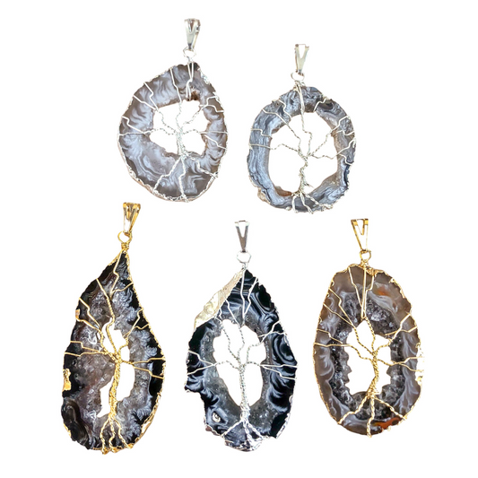 GEODE SLICE TREE PENDANT - Nativa Gems