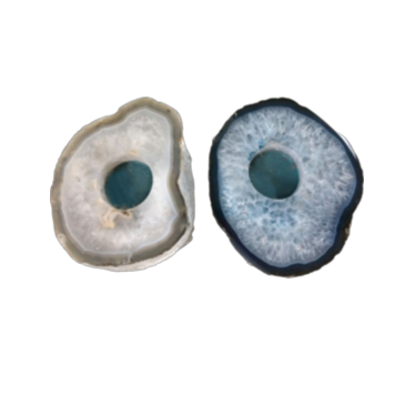 AGATE SLAB CANDLE HOLDERS- A