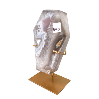 Agate Geode Coffin on Stand