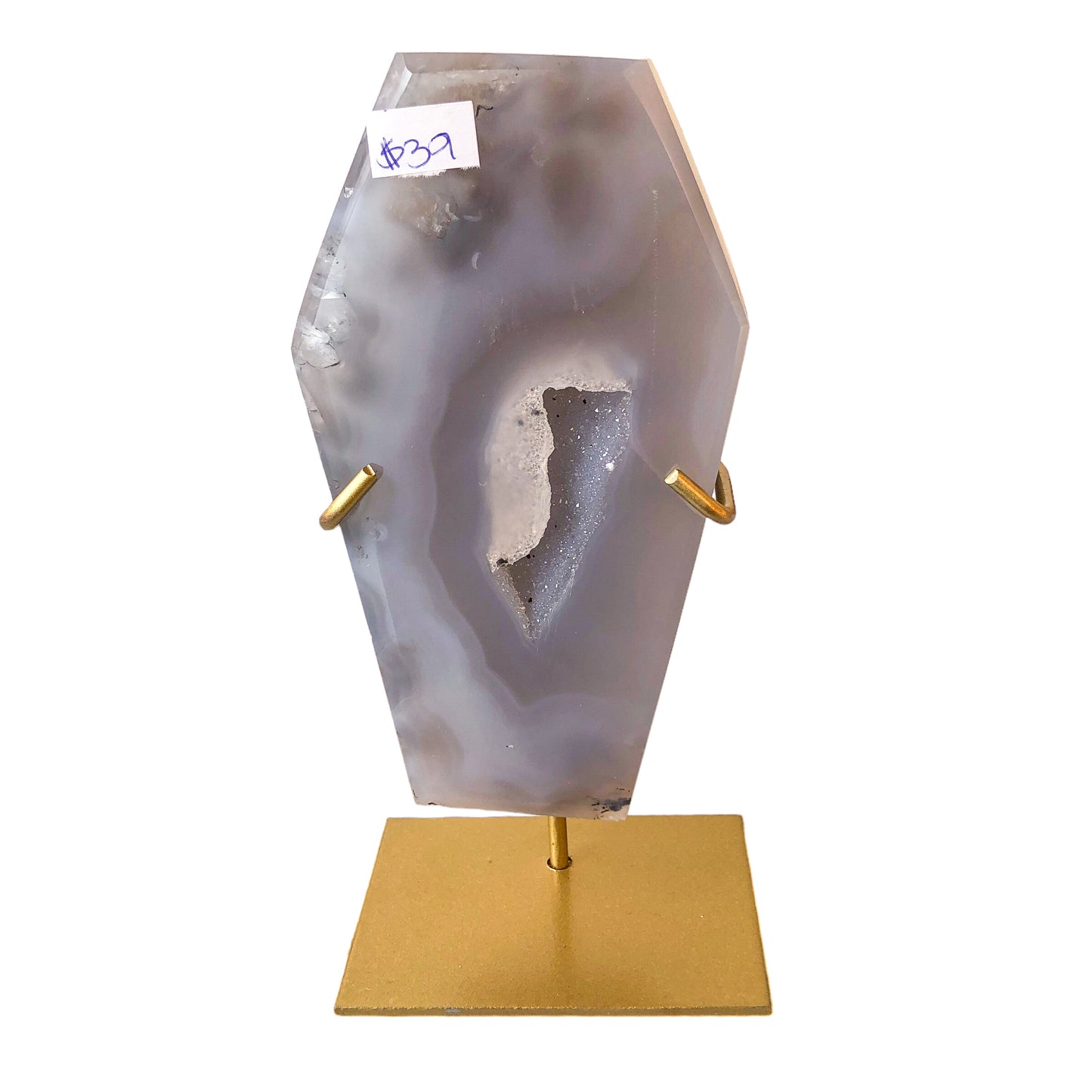 AGATE COFFIN ON STAND