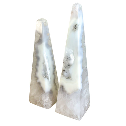 Agate Druzy Obelisks