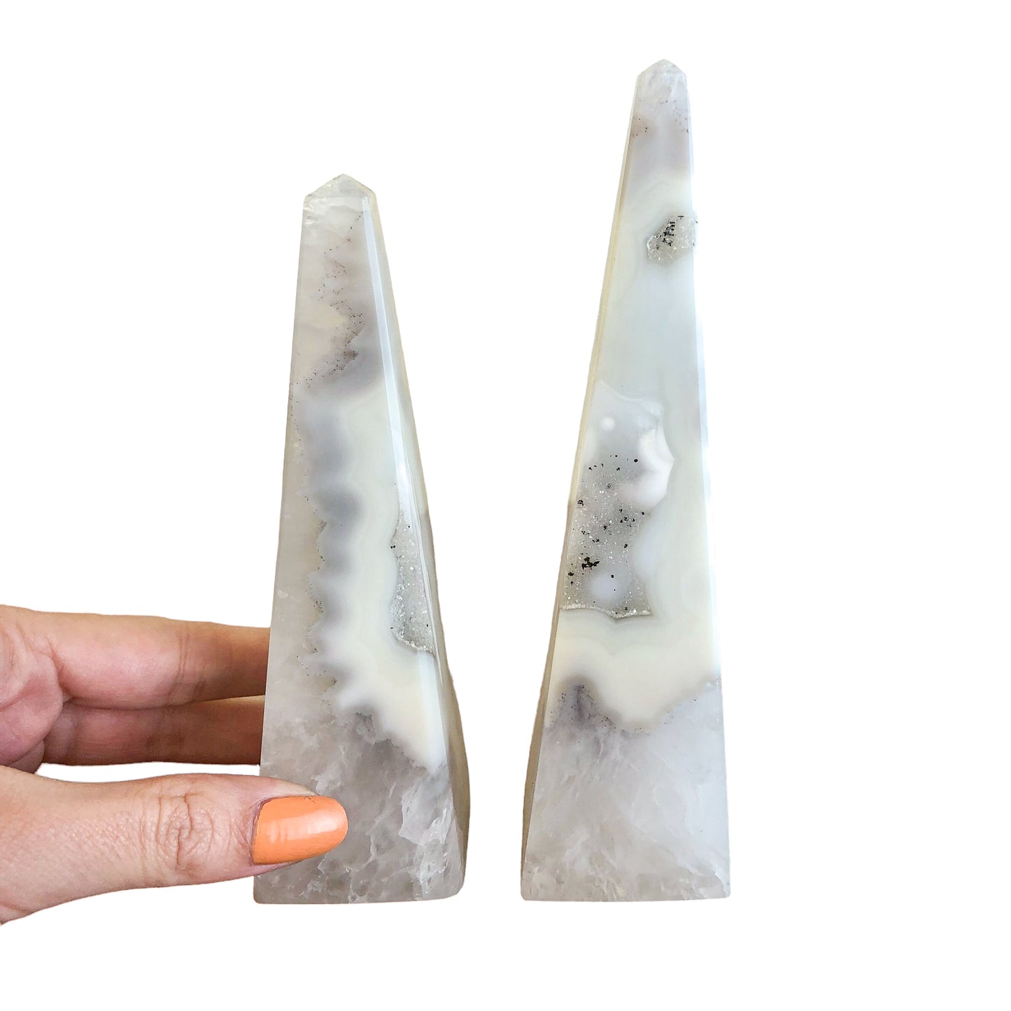 Agate Druzy Obelisks